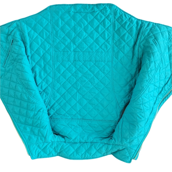 Tracy Negoshian Amelia Vest Reversible Quilted Navy / Turquoise Womens Medium - Picture 5 of 10
